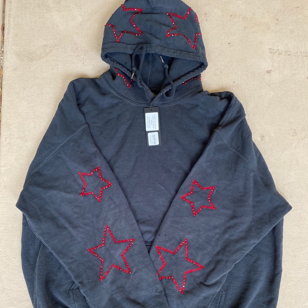 Carmar/ LF black and red rhinestone hoodie